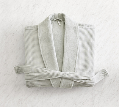 Waffle Weave Resort Robe - Gray Frost, Large