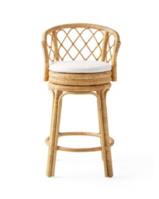 Avalon Rattan Swivel Bar & Counter Stool Cushion | Serena and Lily