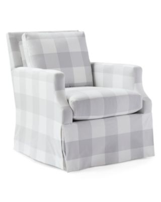 white swivel glider chair