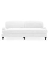 Miramar English Roll Arm Sofa with Bench Seat - Velvet Mohair Lark