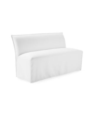 Serena Slipcover Bench Cushion Sofa, White Linen