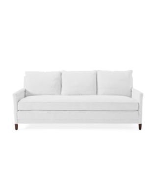 Serena Slipcover Bench Cushion Sofa, White Linen