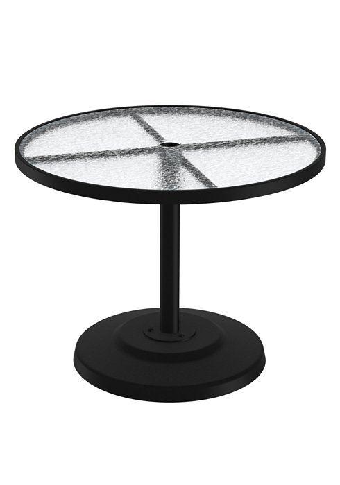 round acrylic pedestal patio dining table