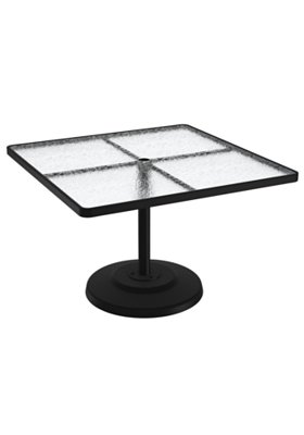 acrylic square pedestal patio dining table