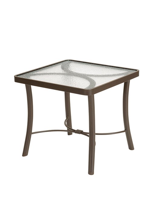 patio glass square end table