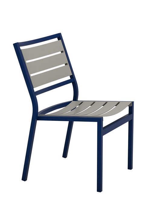 patio aluminum slat side chair