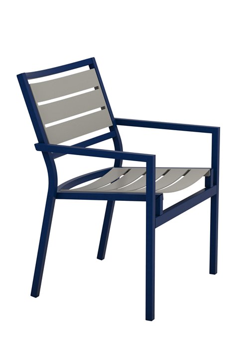 outdoor aluminum slat dining chair