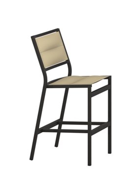 outdoor padded sling armless stationary bar stool