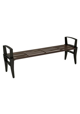 patio square pattern bench with arm