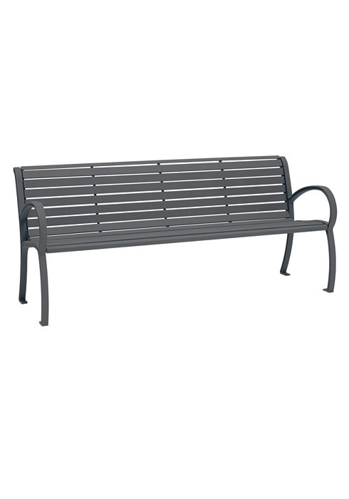 outdoor slat bench with back and arms