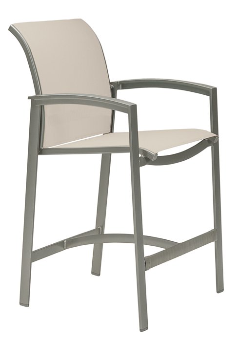 outdoor relaxed sling stationary bar stool