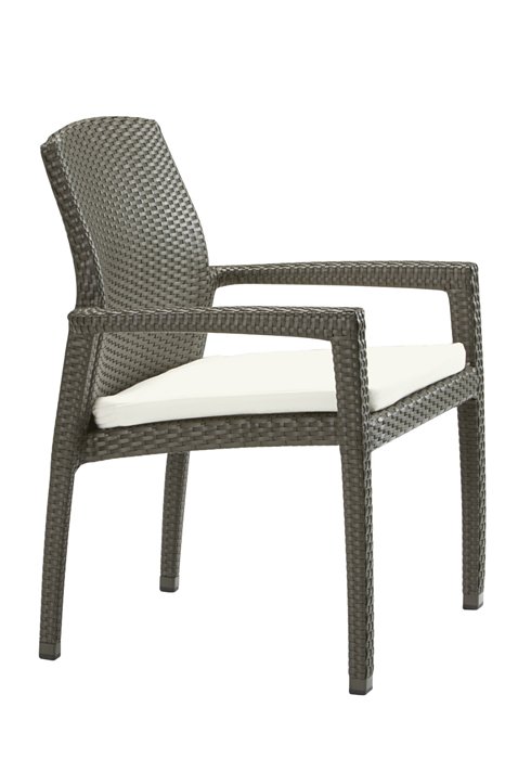 patio woven dining chair with pad