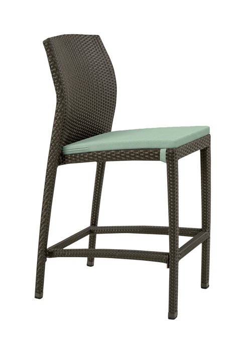 patio armless bar stool with seat pad