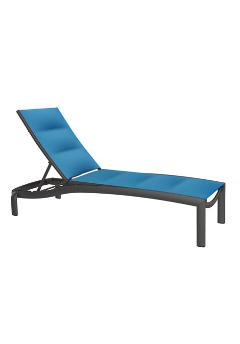 padded sling armless patio chaise lounge