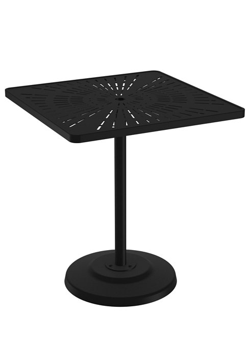 patio square pedestal bar table