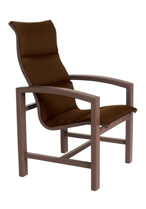 padded sling outdoor high back dining chair