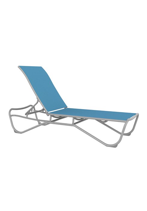 relaxed sling patio armless chaise lounge