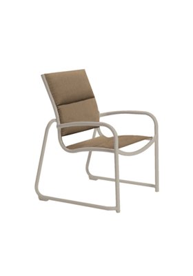 outdoor padded sling dining chair sled base