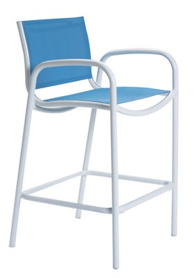 relaxed sling patio stationary bar stool