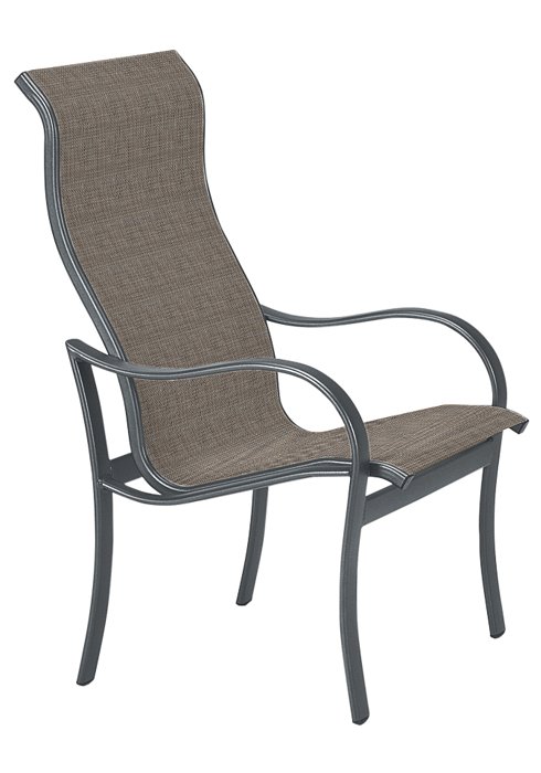 sling high back modern outdoor dining chair