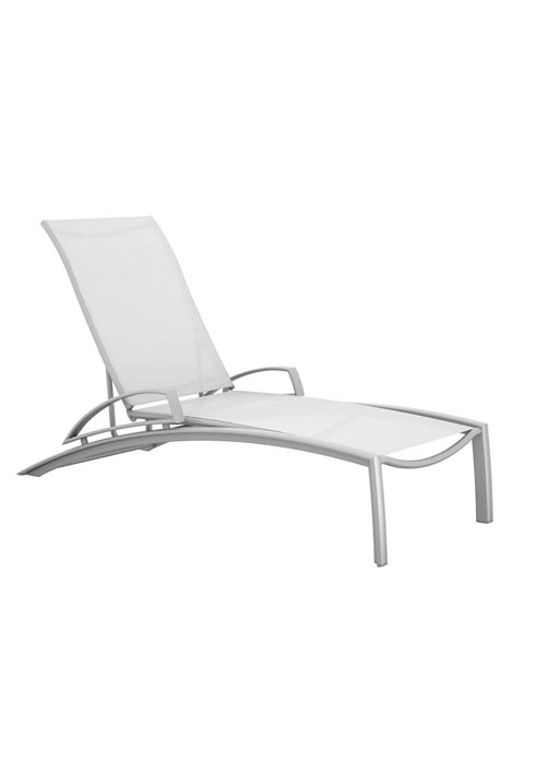 relaxed sling patio chaise lounge with arms