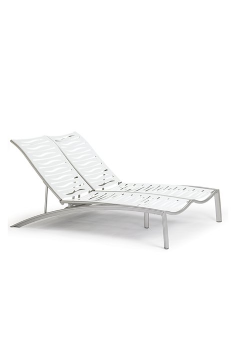 patio wave segment armless double chaise lounge