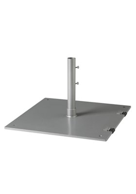 Steel Plate Base, 24" Square, 1.5" Pole, Free Standing w/ Wheels