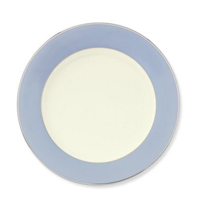 Pickard Color Sheen Dinner Plate - Blue Platinum, Monogram
