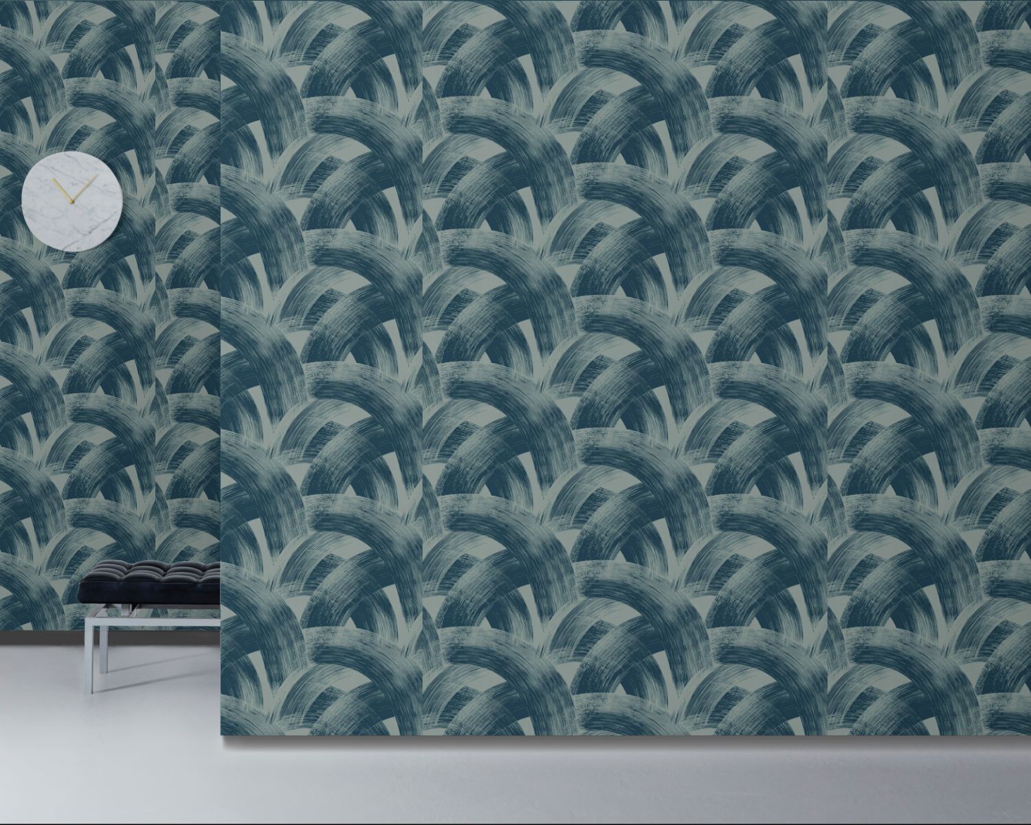 AZ53738NM - In Motion - Teal Waves | Wallcovering - Wolf-Gordon