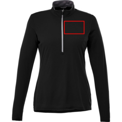 Ladies Black 1/4 Zip Co-Branded Pullover