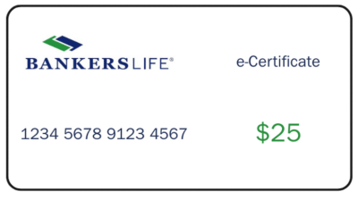 Bankers Life $25 Gift Card