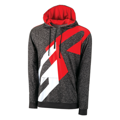 Dye Sublimated hoodie with charcoal grey body. GR letters in large imprint in red and white on full chest. Full Gazoo Racing on sleeve.