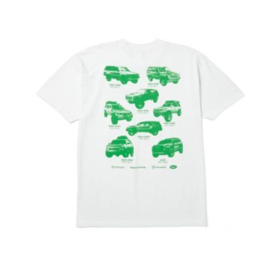 White with green logo printed on full back