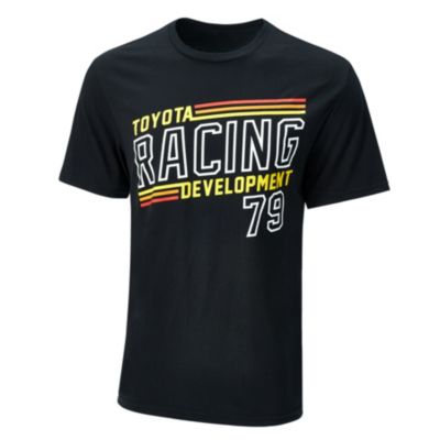 black T-shirt with the text 'TOYOTA RACING DEVELOPMENT 79' printed on the front in bold white letters. The word 'TOYOTA' is positioned above 'RACING,' which is above 'DEVELOPMENT.'