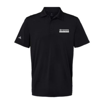 Black ultimate polo shirt, medium size, with moisture-wicking fabric and sleek finish.