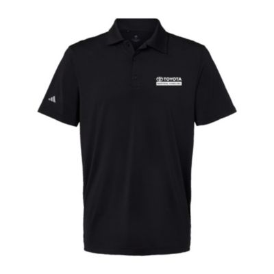 Black ultimate polo shirt, medium size, with moisture-wicking fabric and sleek finish.