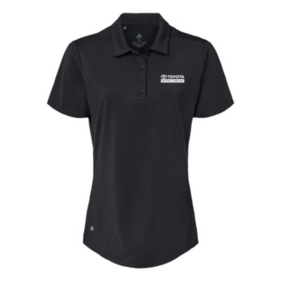 Women's black ultimate polo shirt, small size, with moisture-wicking fabric and tailored fit.