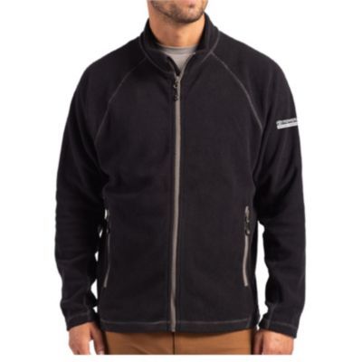 Men's eco fleece jacket in small size, made from recycled materials with zippered front and soft lining.