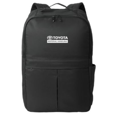 Black laptop backpack with padded compartments, adjustable straps, and transit-friendly design.