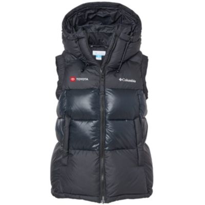  S Columbia Womens Pike Lake II Insulated Vest Horizontal Toyota logo- Toyota in white, embroidered on right chest