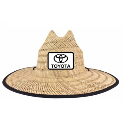 Straw hat with Toyota patch