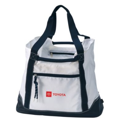 Boat Tote Toyota horizontal logo heat transfer in red
