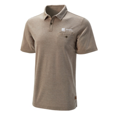Travis Mathew Pocket Polo Toyota logo embroidered on left chest in black