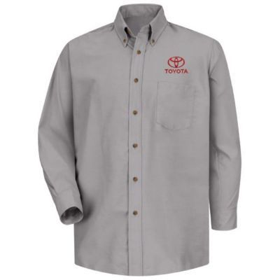 TOYOTA MEN'S POPLIN SILVER DRESS SHIRT  S TOYOTA MEN'S POPLIN DRESS SHIRT Left Chest: Red Toyota