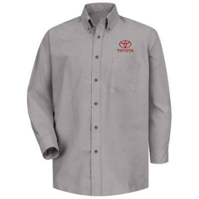TOYOTA MEN'S POPLIN SILVER DRESS SHIRT  S TOYOTA MEN'S POPLIN DRESS SHIRT Left Chest: Red Toyota