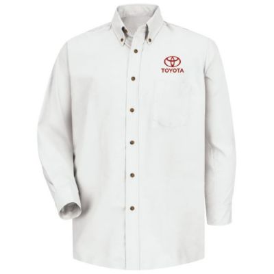 TOYOTA MEN'S POPLIN WHITE DRESS SHIRT  S TOYOTA MEN'S POPLIN DRESS SHIRT Left Chest: Red Toyota