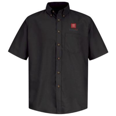 TOYOTA MEN'S POPLIN SHORT SLEEEVE DRESS SHIRT  S TOYOTA MEN'S POPLIN SHORT SLEEEVE DRESS SHIRT Left Chest: Red/Grey Toyota Service Center