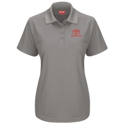TOYOTA WOMEN'S PERFORMANCE KNIT GREY POLO  XS TOYOTA WOMEN'S PERFORMANCE KNIT POLO Left Chest: Black Toyota