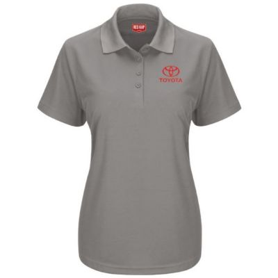 TOYOTA WOMEN'S PERFORMANCE KNIT GREY POLO  XS TOYOTA WOMEN'S PERFORMANCE KNIT POLO Left Chest: Black Toyota