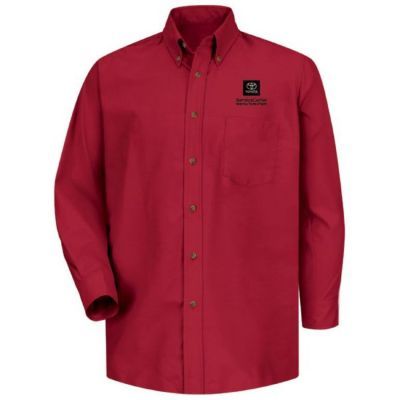 TOYOTA MEN'S POPLIN RED DRESS SHIRT  S TOYOTA MEN'S POPLIN DRESS SHIRT Left Chest: Black Toyota Service Center